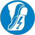 Symbole de chaussure de sécurité conductrice d'électricité